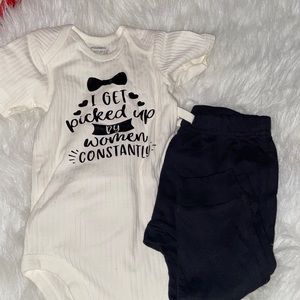 Custom Ribbed Bodysuit and pants 12 months